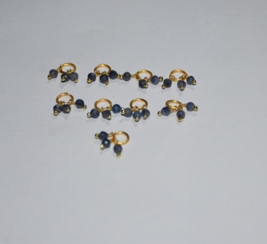 Natural Semiprecious tanzanite Bead Faceted 3 beads single <b>Wire</b> Wrapped, Gemstone Dangle Beads for Women Girls Jewelry Making - Product Image 3
