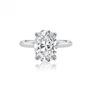 Anillo de compromiso de diamante cultivado en laboratorio de 1 quilate VVS2 E Color de corte ovalado Premium IGI certificado personalizado oro plata Fabricante Mayorista - Product Image 6