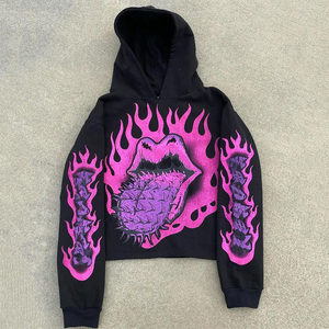 Ropa de calle personalizada desgastada con lavado ácido, sudaderas básicas sin cuerdas básicas, sudaderas con capucha y sudadera térmica holgada de gran tamaño para hombre - Product Image 3