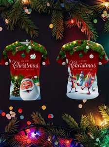 Lightweight Custom Christmas <b>Shooting</b> Shirts Plus Size Solid Pattern 260 Grams Fabric Weight Ringer T-Shirt - Product Image 4