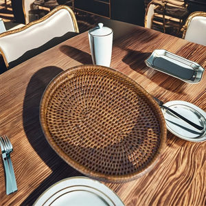 Plateau d'affichage en rotin brun de qualité supérieure-Organisateur de vanité et accessoire de salle de bain | Nettoyage des taches uniquement | Vente en gros Tienphong 2025 - Product Image 6