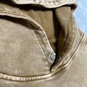 Sudadera con capucha desgastada lavada con ácido para hombre, estampado de patrón de invierno, lana suave, Material de poliéster/algodón, MOQ bajo para suministro al por mayor - Product Image 3