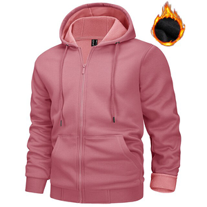 Sweat-shirts à capuche pour hommes en coton 100% de haute qualité, style streetwear personnalisé, avec fermeture à glissière en alliage, lavage à l'acide, lourds - Product Image 4