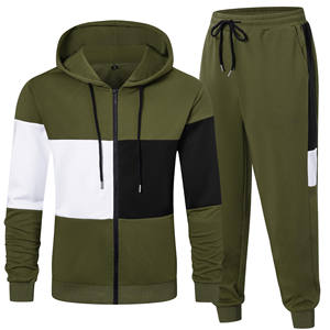 2025 printemps automne hommes à capuche Patchwork sport à capuche survêtement ensembles mode décontracté pantalons de survêtement survêtements 2 pièces ensemble survêtements - Product Image 2
