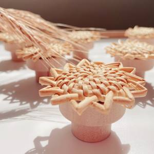Nouvelle conception prix compétitif poignée de porte de chambre en rotin naturel et accessoires de boutons de commode pour meubles - Product Image 2