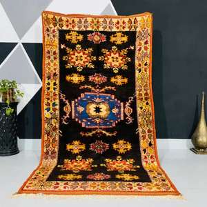 พรมโมร็อกโกแท้ ทำมือจากขนสัตว์ ลายเบอร์เบอร์แบบดั้งเดิม สไตล์วินเทจและโมเดิร์น สำหรับตกแต่งบ้าน - Product Image 1