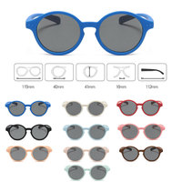 2026 Custom Logo Fashion Cute Baby Boy Girl Protection Silicone Round Sun Glasses UV400 Polarized Kids Sunglasses With Strap