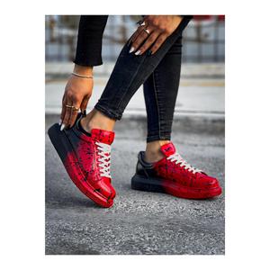 Ramer Chaussures Femme Ch254 Cbt Pittura 547 Rouge Noir Slush Talon Plat Design - Product Image 2