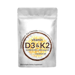 Hot Selling High Grade 300 Stück 2-in-1 Vitamin D3 K2 Softgel Supplement erhält die kardio vaskuläre Gesundheit für Erwachsene-Factory - Product Image 1
