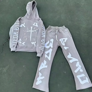 Nouveau design Ensemble de survêtements de sport pour hommes Survêtement à capuche à manches longues Pantalon de jogging Slim Fit Pantalon complet Survêtement à rayures pour hommes - Product Image 5