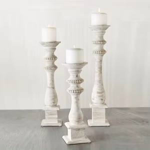 Ensemble élégant de 3 bougeoirs T-Light en bois pour les fêtes de mariage et Noël Bougies votives décoratives pour la maison - Product Image 5