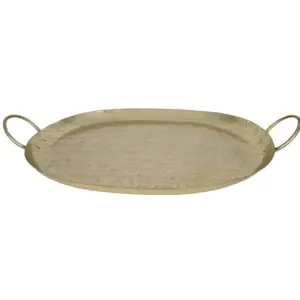 Plateaux de service en métal moulé d'aluminium avec poignées gaufrées et bordure Barware Boissons Plateau de service Plateau personnalisé OEM - Product Image 6