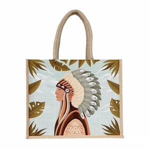 ถุงผ้าปอกระเจาเป็นมิตรกับสิ่งแวดล้อมพร้อมโลโก้ตามสั่งกระเป๋าช้อปขนาดใหญ่ที่มีด้ามจับทำจากอินเดียตะวันตก - Product Image 2