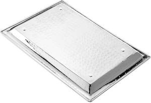 Plateau de service rectangulaire en acier inoxydable martelé polyvalent pour cuisine salle à manger salle de bain 11x16 pouces - Product Image 4