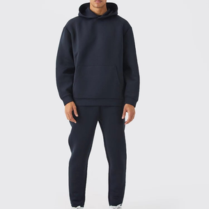 Survêtement de jogging slim fit pour homme, broderie personnalisée, coton écologique, tenue tendance à capuche pour l'hiver - Product Image 1