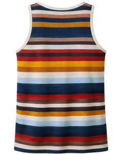 Camiseta sin mangas a rayas multicolor personalizada para hombre, chaleco informal de verano, tela suave, elástica y transpirable, ropa de gimnasio, venta al por mayor personalizada - Product Image 4