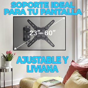Supporto TV Pieghevole per Schermi da 23'' a 60'' con Rotazione a 180° per TV LED, Plasma e LCD, in Acciaio, Prodotto Confezionato - Product Image 6