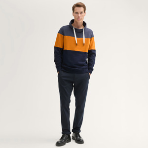 Sudadera con capucha de moda de calle informal para hombre de alta calidad, jersey de Color sólido, prendas de vestir con cordón de estilo parcheado para invierno - Product Image 3