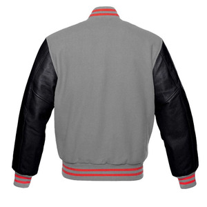 Veste de baseball de qualité supérieure blouson Letterman vierge manches en cuir blouson de baseball noir pour hommes vente en gros - Product Image 2