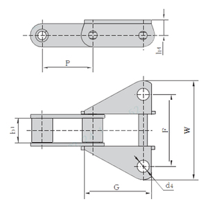 Chaînes professionnelles Ca557 Ca550 Ca557f1 38.4vbk39m 38.4vbf8 chaîne agricole en acier avec fixation F1 pour la vente en gros - Product Image 1