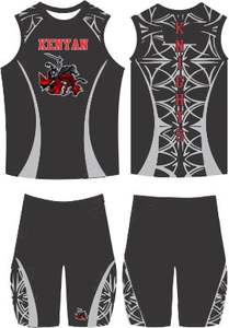 Uniformes de course à pied sur piste de sport en deux pièces, vente en gros de sublimation personnalisée sans manches - Product Image 2