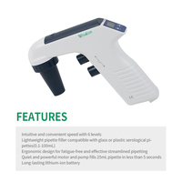 Remplisseur de pipette électrique WISDOM Gamme 0.1-100mL Contrôleur de contrôle à 6 vitesses avec écran LCD pour culture cellulaire et laboratoires cliniques