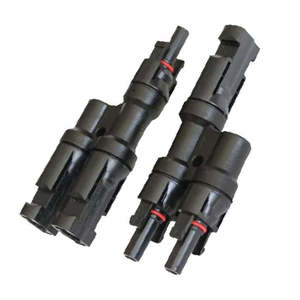 ชุดอุปกรณ์เชื่อมต่อแผงโซลาร์เซลล์ MC4 สำหรับแผง 2 แผง ขั้วต่อแบบตัวผู้/ตัวเมีย ขั้วต่อแบบหนีบสายทองแดง - Product Image 1
