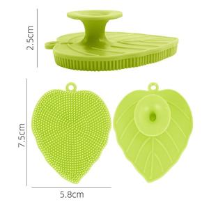 Cepillo de silicona con forma de hoja para lavar la cara, limpiador facial de cerdas suaves, removedor de puntos negros, limpiador de poros cerrados, cepillo para champú de bebé - Product Image 3