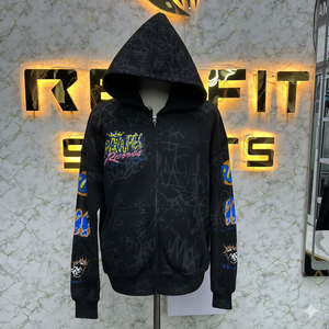 เสื้อฮู้ดซิปพิมพ์ลายหน้าจอที่ลูกค้าต้องการวัสดุสดใหม่ - Product Image 1