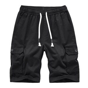 กางเกงขาสั้นคาร์โก้ลำลองผู้ชาย ผ้าฝ้าย มีเชือกผูก เอวยางยืด ทรงคลาสสิก สวมใส่สบาย เหมาะสำหรับฤดูร้อนและทำงาน - Product Image 5