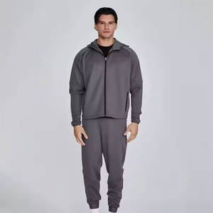 Conjunto de Sudadera con capucha de cuello redondo de algodón 100% de alta calidad, chándal con bordado desgastado, pantalones de chándal, diseño transpirable al por mayor para invierno - Product Image 5