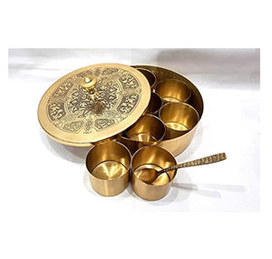 Boîtes à épices en laiton meilleure qualité accessoires de cuisine artisanat solide 7 compartiments cuillère dans une boîte boîte à épices - Product Image 2