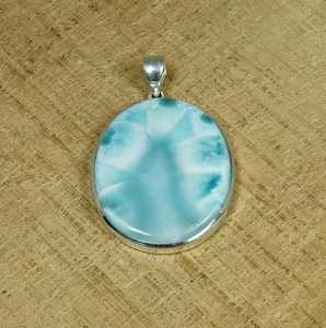 Larimar Dolphin Pendant 925 Sterling Silver Calming Gemstone Handmade Jewelry Elegant Gift For Women - Product Image 1