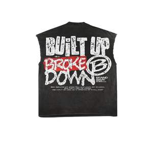 T-shirt lavable à l'acide 100% en coton pour hommes, coton, confortable, lavé à l'acide. - Product Image 6