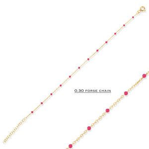 Pulsera de Cadena de Plata de Ley 925 con Diseño de Esmalte Rosa, Hecha a Mano en Turquía, Moderna para Mujer, Ideal para Regalo de Boda o Fiesta - Product Image 6