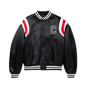 แจ็กเก็ตเบสบอลแขนหนังปักตามสั่งสำหรับผู้ชายเสื้อแจ็คเก็ตทีมตัวแทนมหาวิทยาลัย2024ฤดูหนาว - Product Image 3