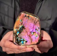 Piedra de Labradorita Morada Grande al por Mayor para Decoración del Hogar, Cristal Curativo, Piedra Natural Feng Shui de Alta Calidad