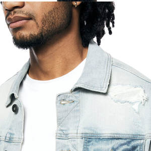 Ensemble veste et pantalon en jean respirant pour homme, style hip-hop, imprimé numérique personnalisé, fermeture éclair, 100 % coton, design personnalisé, haute qualité - Product Image 6