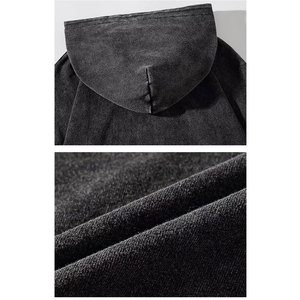 Sudaderas Lisas de Color Sólido 100% Algodón para Hombre, Lavado Ácido, Tallas Grandes, Servicio OEM, Sudaderas con Capucha para Hombre - Product Image 5