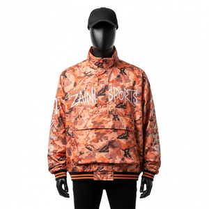 Veste coupe-vent pour homme en polyester imperméable 120 GSM avec panneau frontal et logo personnalisé par transfert thermique Veste coupe-vent pour homme - Product Image 1