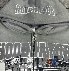 Fabrication de pulls à capuche surdimensionnés 500gsm 100% coton délavés à l'acide pour hommes sérigraphiés sweat à capuche de haute qualité pour hommes - Product Image 5