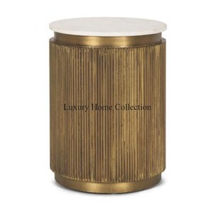 Most Unique Designer Latest Pattern Hot Selling Metal <b>Gold</b> Plated Base With Black and White Marble <b>Round</b> Top Coffee <b>Tables</b> - Product Image 2