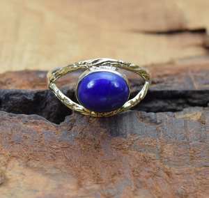 Anillo de plata de ley 925 para mujer, lapislázuli, regalo para ella - Product Image 1