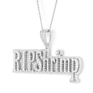 Colgante de Letra Unisex con Moissanita de 5.14 Quilates, Chapado en Oro de 14 Quilates y Rodio, Corte Brillante, Estilo Hip Hop, Diseño Personalizado RIPSHRIMP - Product Image 2