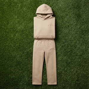 Womens Beige Oversized Hoodie Tracksuit <b>Set</b> Fleece Pullover Sweatshirt <b>Jogger</b> Pants <b>Matching</b> Casual Streetwear Loungewear - Product Image 6