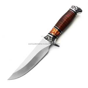 Làm bằng tay Damascus thép săn dao Skinner dao mỗi ngày mang theo lưỡi dao cố định tay cầm bằng gỗ với vỏ bọc da - Product Image 6