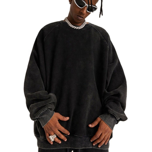 Sweat-shirts pour hommes en gros, streetwear, lourds, surdimensionnés, style urbain, sweat-shirts en coton vintage surdimensionnés vierges à vendre - Product Image 1