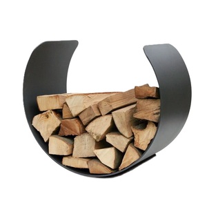 ชั้นวางฟืนเป็นโลหะที่เป็นสนิมใช้สำหรับที่วางไม้กลางแจ้งและอุปกรณ์ตกแต่งโต๊ะในร่มที่มีสไตล์ - Product Image 3