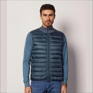 Abrigos de invierno Chaleco sin mangas de talla grande con cuello levantado Chaleco de algodón grueso y cálido con cremallera Hombres Chaleco acolchado de burbujas - Product Image 4