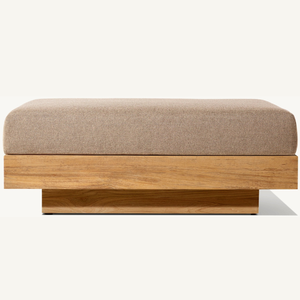 Muebles de mesa o otomana de madera de teca ecológicos con espuma suave y estética con un diseño moderno para uso en interiores - Product Image 1